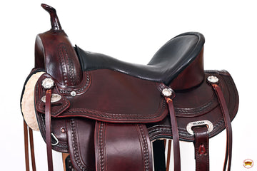 Hilason Western Horse Treeless Trail Pleasure American Leather Saddle